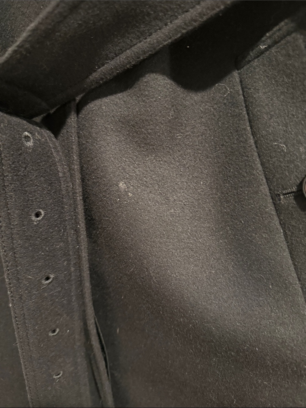 Burberry London Classic Black Wool / Cashmere Belted Trench Coat Size 12 - Picture 5 of 13